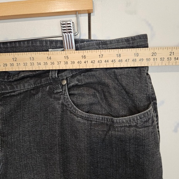 Eileen Fisher Woman Straight Leg Jeans 16W Black Organic Cotton Stretch - Picture 6 of 9